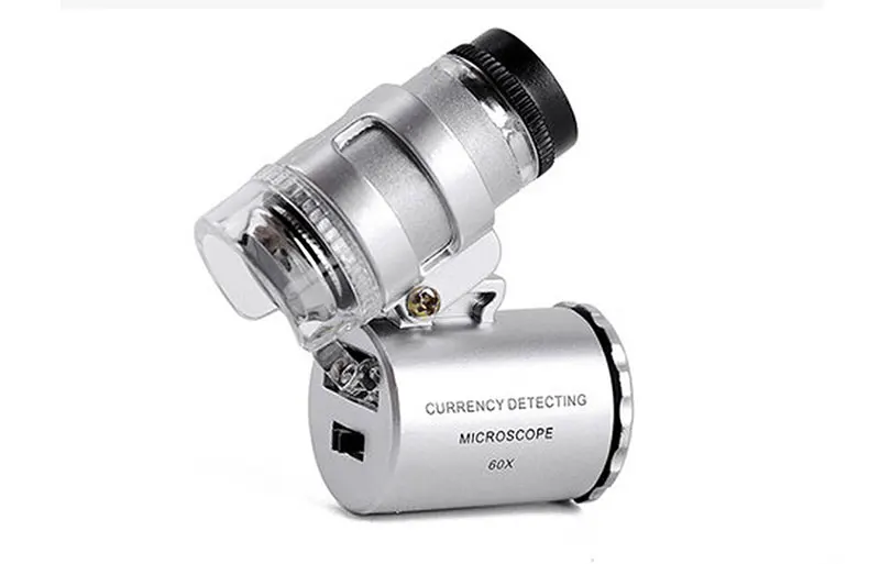 60x Универсальный мобильный телефон карманный микроскоп с подсветкой Лупа с лампой и зажимом для iphone