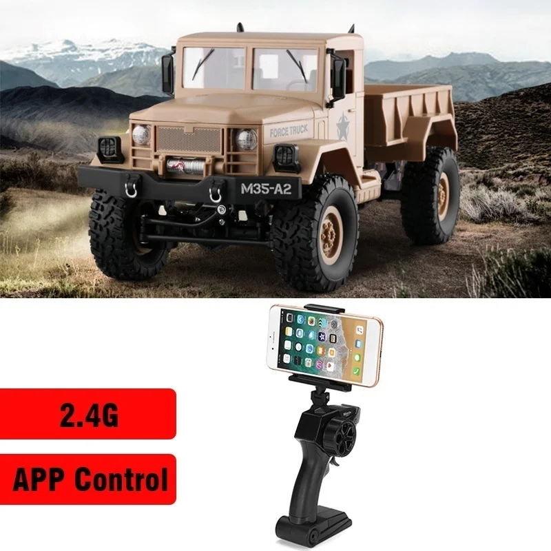 Внедорожный военный грузовик 4WD 2 4G приложение управление Wi Fi светодиодные фонари