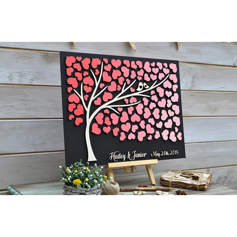Personalized Wedding Guest Book Tree ,3D Alternative Wood Guest Book
