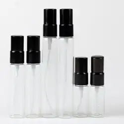 5 мл 10 мл 15 мл прозрачный стеклянный флакон с распылителем, косметические Сущность упаковки бутылка с алюминиевой Кепки f20171664