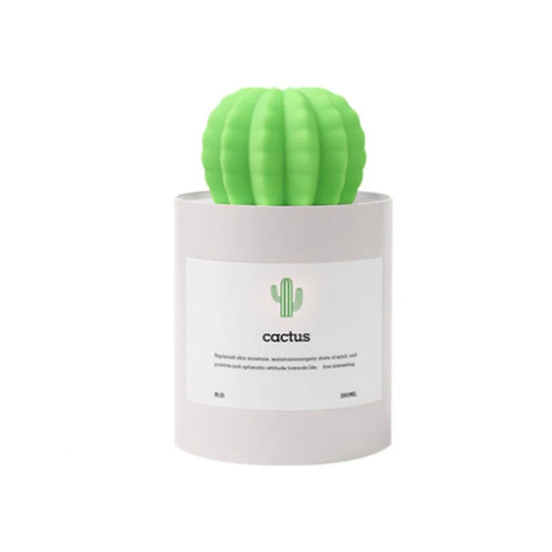 280ML Portable USB Cactus Air Humidifier Ultrasonic Humidifier Air Nebulizer Aromatherapy Bulk Household Car Aroma Nebulizer - Цвет: grey