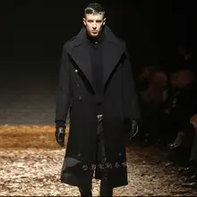 Шерстяное пальто для мужчин большого размера, однобортное молодежное тонкое мужское ветровка, длинное толстое шерстяное пальто на коленях, осеннее и зимнее S-5XL