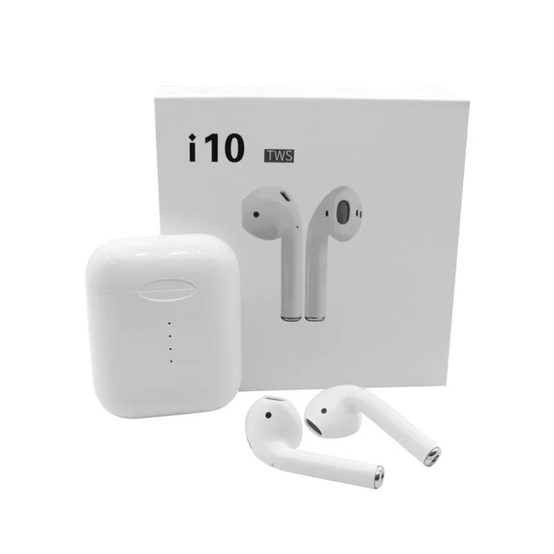 

I10 TWS Double Mini Headset Wireless Bluetooth Touch Earphone Earbuds with Charging Box Mic for Samsung Android Xiaomi I7s