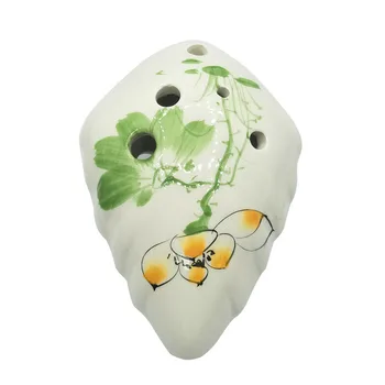 

6 Holes Porcelain Pottery Ocarina of Time Ceramic Alto C key Flute Fruits Instrument High Quality 10.1x7cm
