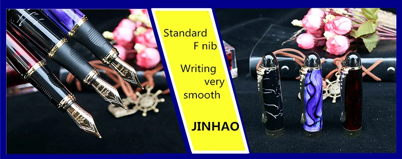 JINHAO X450 передовые перьевая ручка, покрытие из 18 к GP чернильная ручка NIB больше цветов на выбор упаковки с черной ручкой мешочек Горячая распродажа
