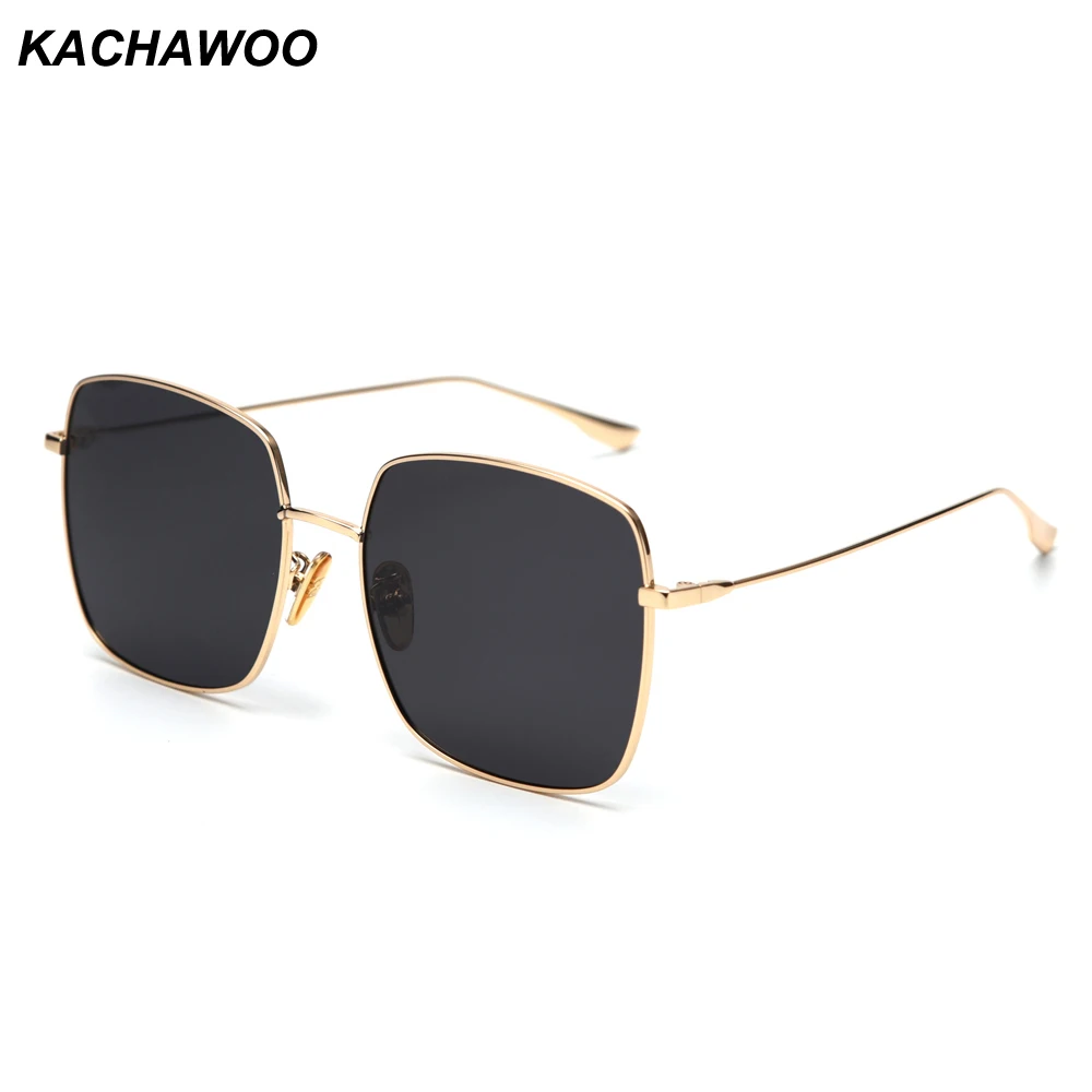 Kachawoo, большие квадратные солнцезащитные очки для женщин, поляризационные, золотые, металлические, модные, золотые, мужские, солнцезащитные очки для женщин, зеркальные, унисекс, очки