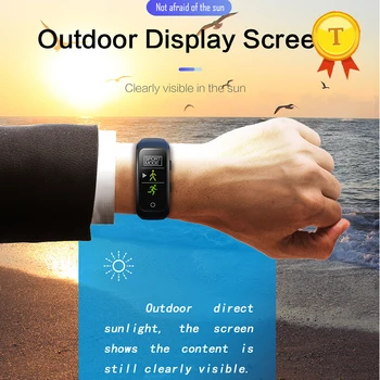 

new visible outdoor display screen gps smart bracelet smart band with accurate heart rate monitor vibrate alert for iphone x