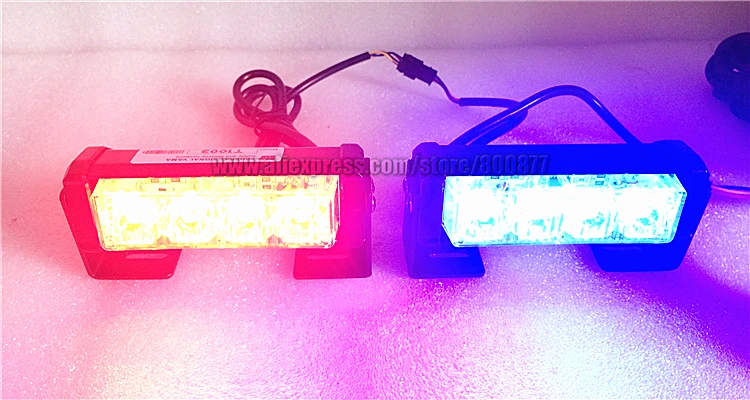 Двойной Цвет 2X4 светодиодный Универсальный Автомобильный Предупреждение вспышка-стробоскоп для Предупреждение EMS Полиция чрезвычайных светильник, 13 режимов DRL гриль светильник(CS-4D-2