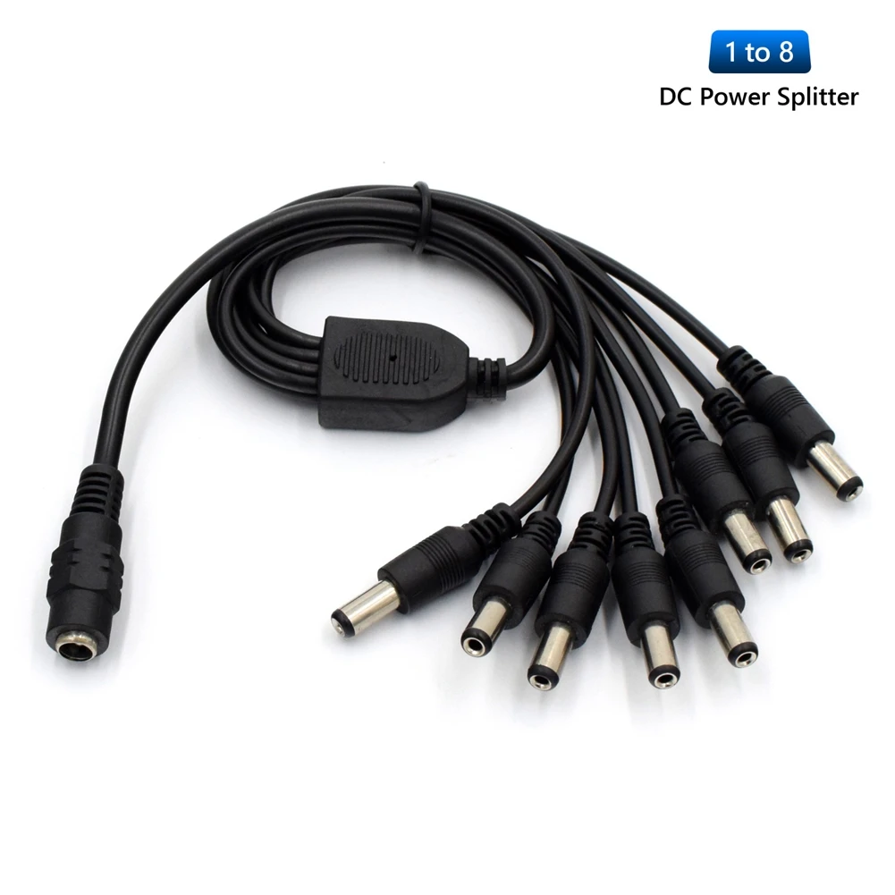 

1PCS 1 Female to 2 3 4 5 8 Male way Splitter Plug Cable 5.5mm*2.1mm 12V DC Power Supply for CCTV Camera Accessories led strip