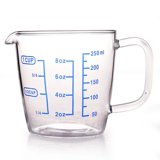 Yiwuyao 500ml 250ml Glass Cup With Scale Milk Cup With Handle Heat Resistant Microwave Cup Measuring Glass Cup Pad Cups Organiccup Package Aliexpress