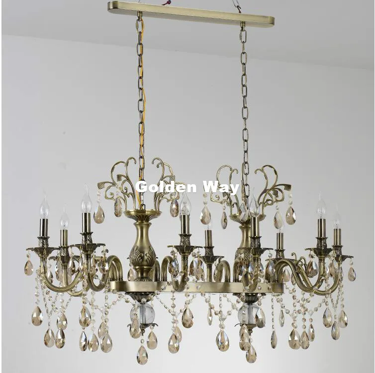 Modern European Bronze Color Chandelier Antique Brass Crystal Modern European Bronze Color Chandelier Antique Brass Crystal Chandelier Lamp Crystal Lustre Light Fixture Villa Cristal Light-in Chandeliers from Lights ... - Modern European Bronze Color Chandelier Antique Brass Crystal