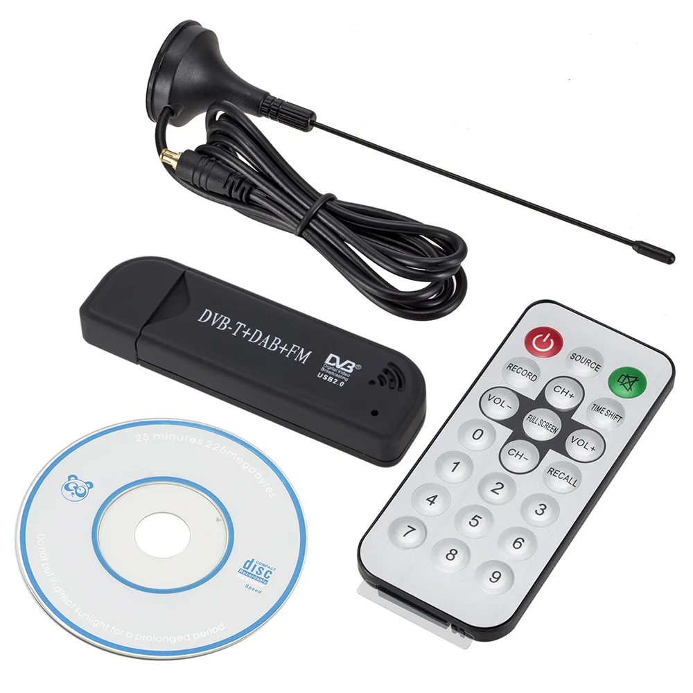 ТВ-тюнер USB2.0 синий ТВ-Стик DAB FM DVB-T RTL2832 R820T SDR флешка цифровой ТВ-приемник ИК-пульт
