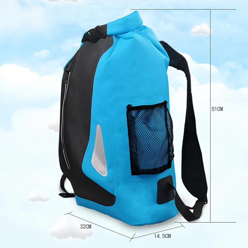 Al aire libre río Trekking bolsa seca bolsa doble correas de hombro Paquete de agua natación mochila bolsa impermeable para la deriva kayak Al aire libre río Trekking bolsa seca bolsa doble correas de hombro Paquete de agua natación mochila bolsa impermeable para la deriva kayak