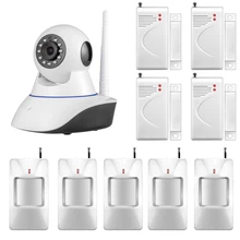 Chuangkesafe 720 p cámara ip wifi antirrobo casa sistema de alarma contra incendios pir motion detectores de vandalismo a prueba de soporte ios android