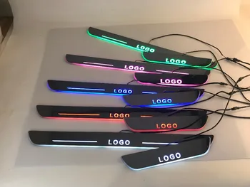 EOsuns LED 移動ドアスカッフポイントで Nerf バー & ランニングボードドア敷居光オーバーレイメルセデスベンツ GLC クラス X205 2015-16 AMG