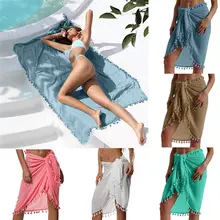 Сексуальные женские летние юбки кисточки платок для защиты от солнца пляжный бикини купальный костюм-накидка белая мини-юбка купальник 3Y09