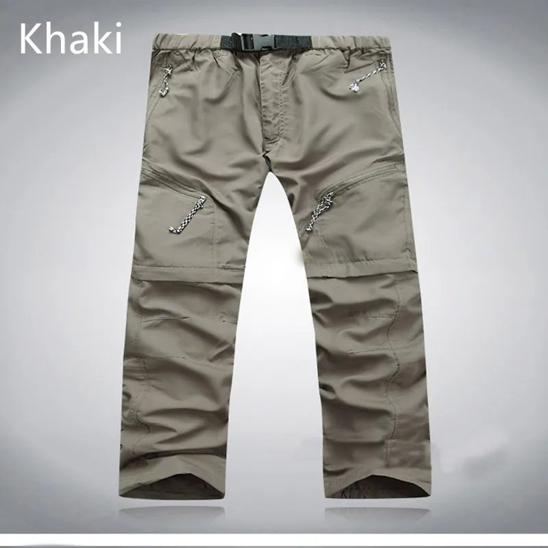 Mortonpart мужские быстросохнущие уличные брюки съемные походные и спортивные Легинсы мужские летние дышащие брюки для охоты и альпинизма s-xxxl - Цвет: Khaki