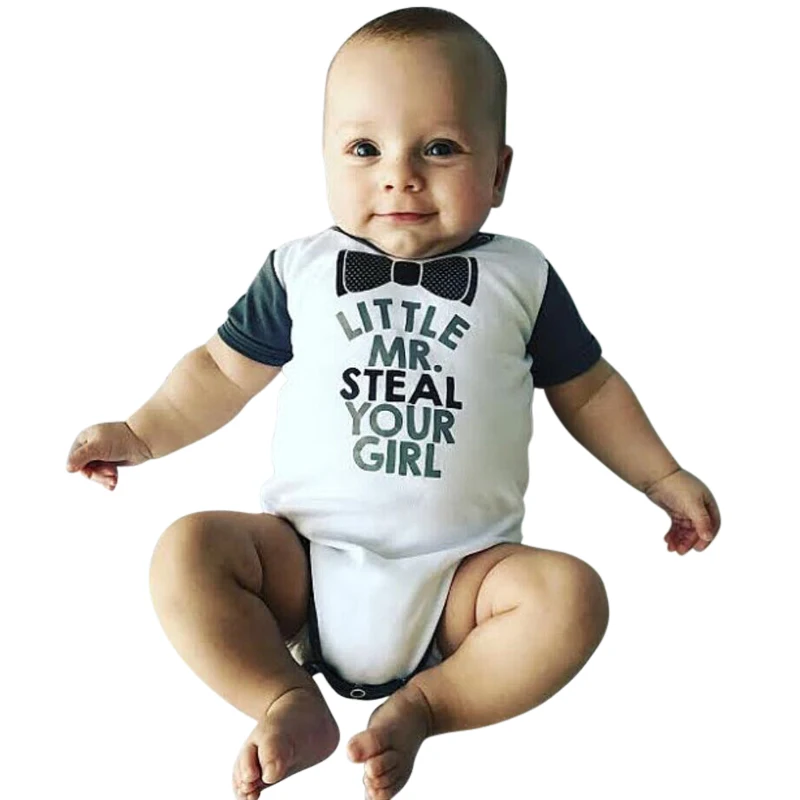 Gentleman Short Sleeve Baby Boys Bodysuits Baby Boys Clothes Spring