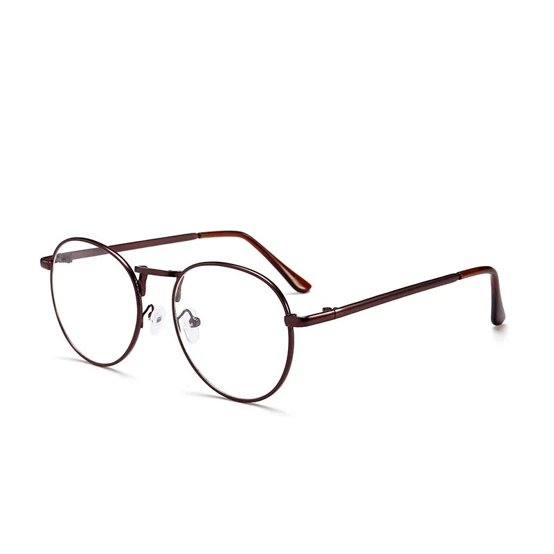 Zilead ретро овальные металлические оправы очки от близорукости для женщин и мужчин короткий прицел прозрачные Eglasses с градусами-1,0-1,5-2,0-2,5-3,0-3,5-4,0 - Цвет оправы: brown myopia 1.0