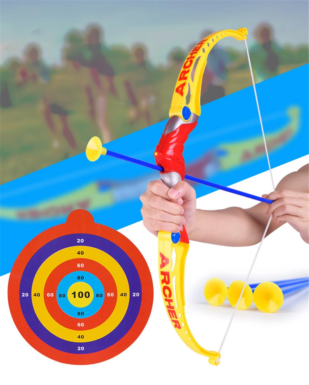 Children's Simulation Military Model Boy Sports Suction Cup Soft Slingshot Arrow Toy Indoor Sports Learning Culture LH1555