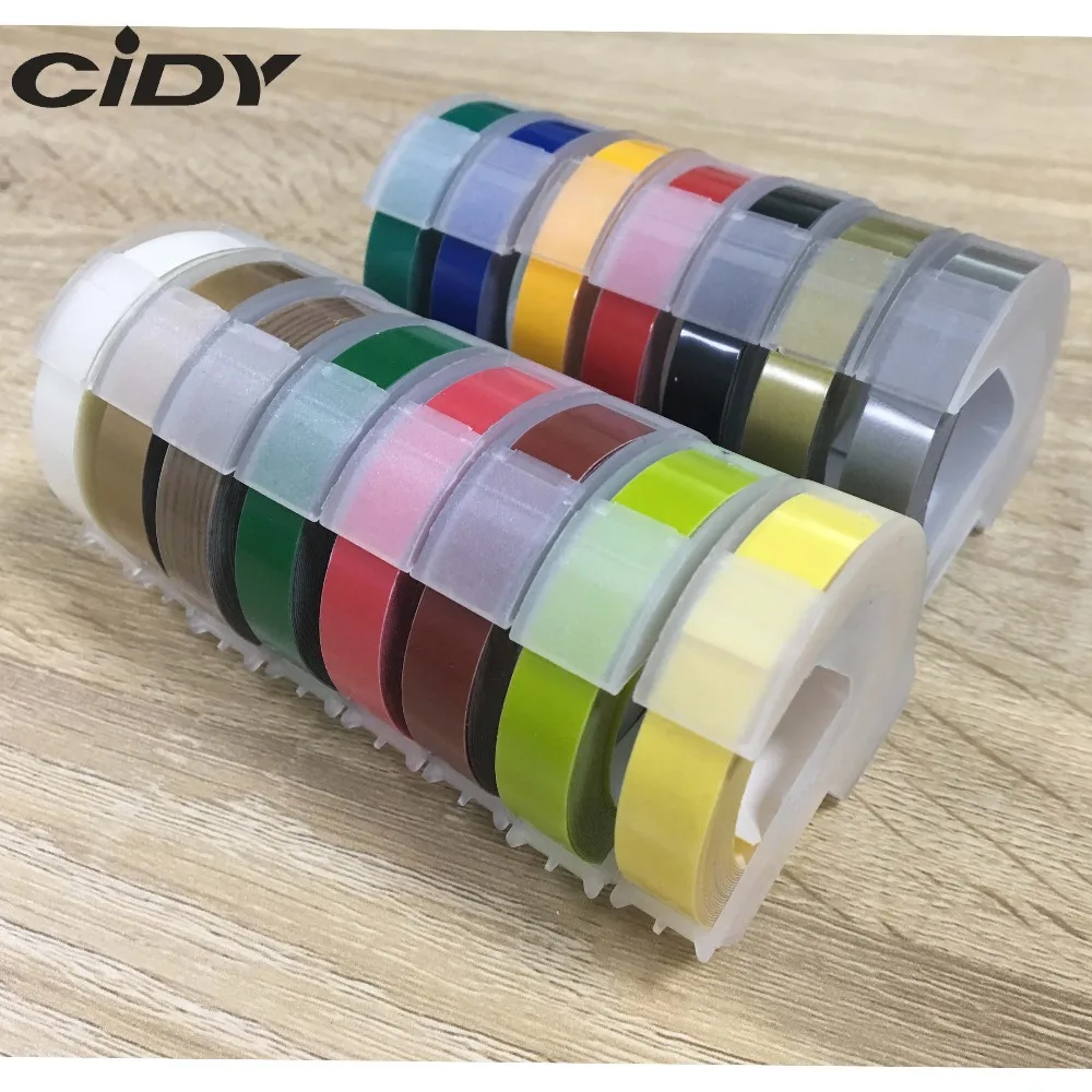 CIDY 15pcs Mixed Color Compatible DYMO 3D Plastic Embossing Xpress