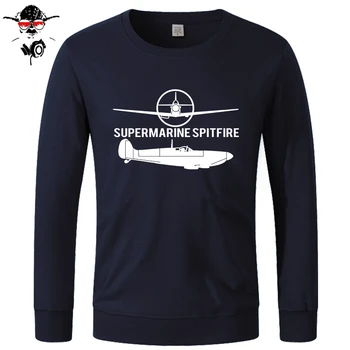 

Brand-Clothing Sweatshirts Novelty Cool Men Aeroclassic Silhouette Ww2 Supermarine Spitfire Aircraft Hoodies, Sweatshirts
