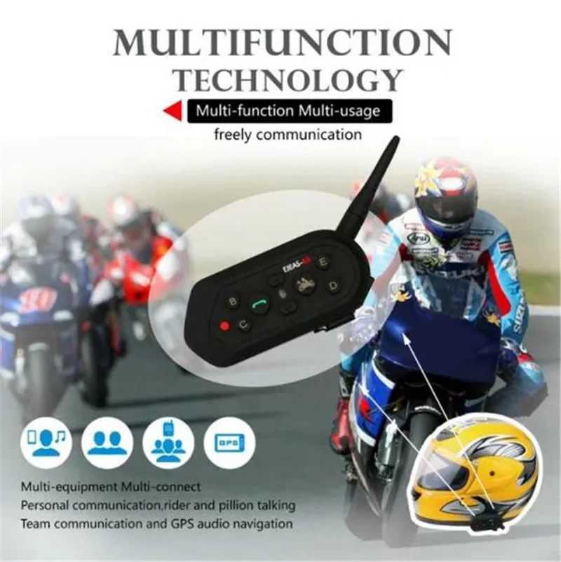 EJEAS мотоциклетный домофон Bluetooth Мото шлем гарнитура коммуникатор