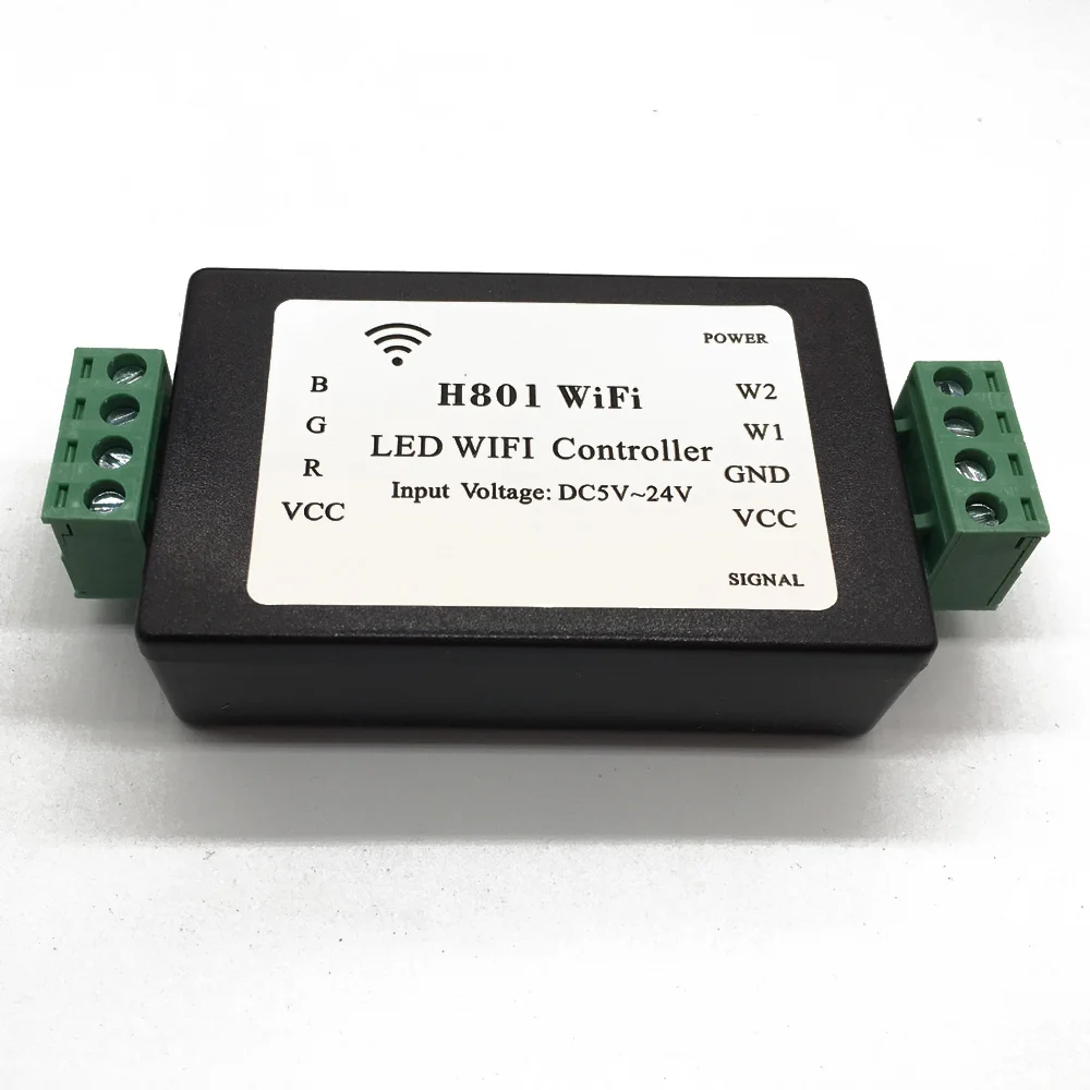 

1pcs H801 WiFi;RGBW LED WIFI controller;RGBW WiFi LED H801 Controller;DC5-24V input;4CH*4A output