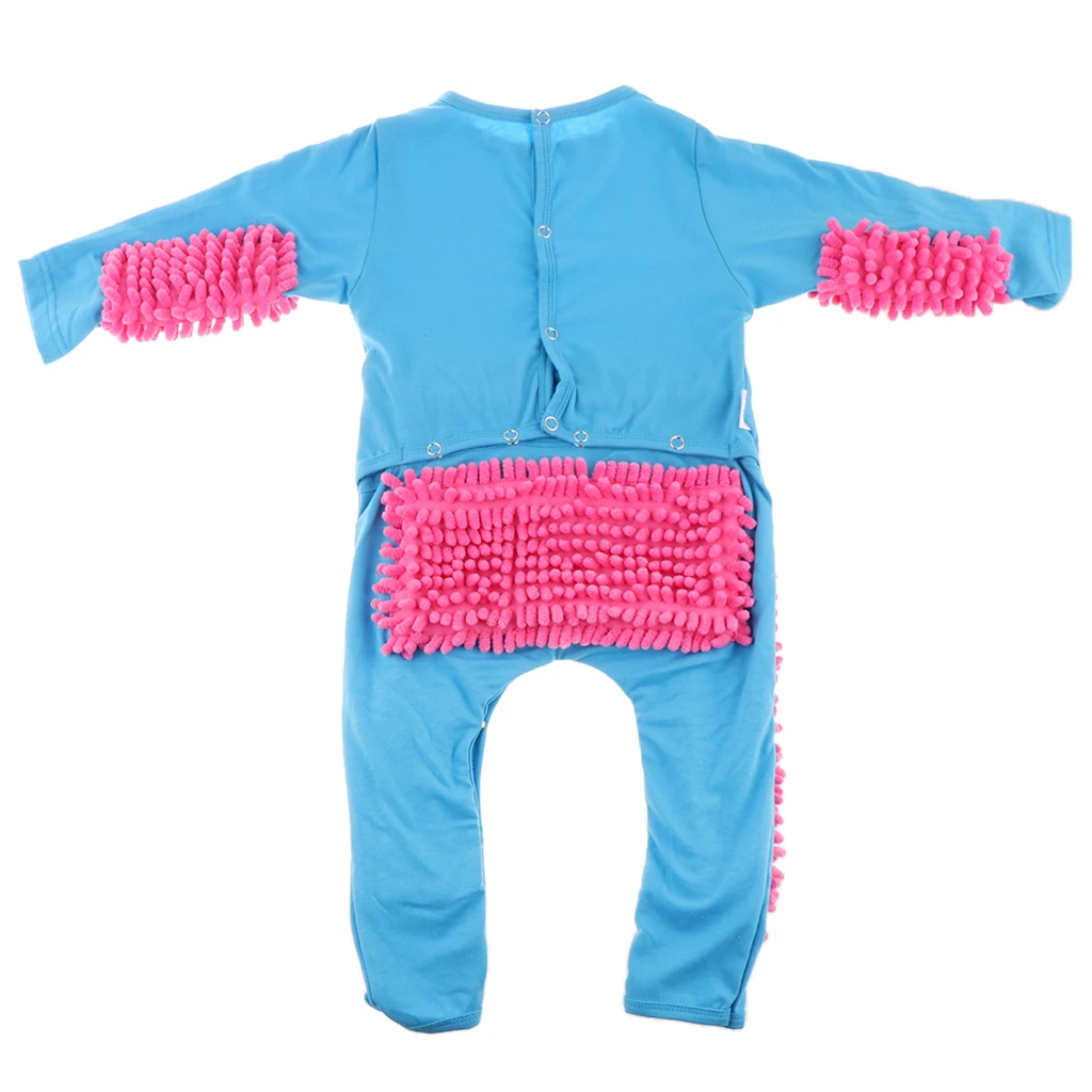 Baby Mop Romper For Newborn Boys Girls Clothes Long Sleeve Crawling Jumpsuit Infant Cleaning Mop Suit Costume Bodysuit