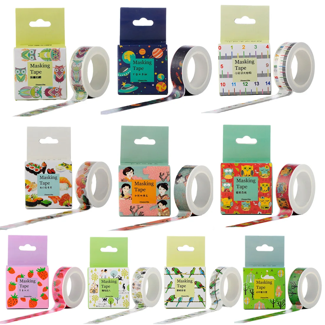 

FangNymph Fashion Cute Colorful Paper Adhesive Tape Decorative Tape Sticker Label Creative Gift School Supplies Stationery