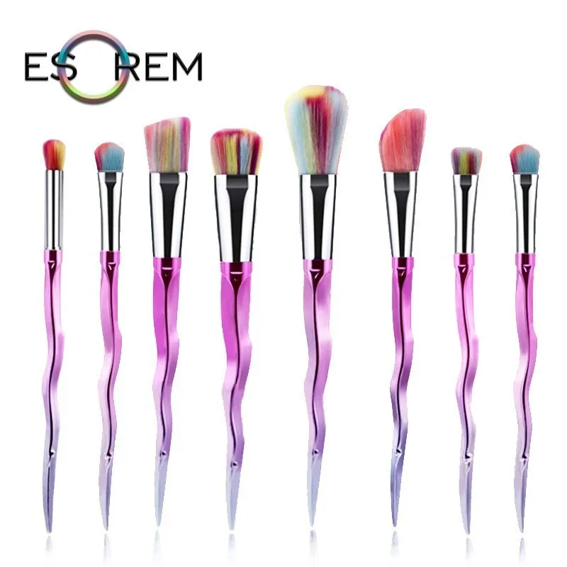 

ESOREM 7pcs Snakelike Makeup Brushes Soft Multicolor Hair Contour Brush Loose Powder Concealer Highlighter Pincel Maquiagem