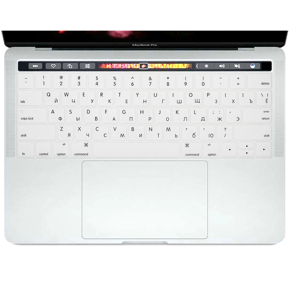 Американский русский язык для MacBook Pro 13 15 TouchBar A1989 A1990 и A1706 A1707 силиконовый чехол для клавиатуры