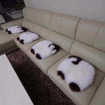 

1PCS Cute Cartoon Lambs Wool Car Seat Cover Winter Australian Wool Seat Cushion Fur Chair Pads Hairy for Car Office Sofa Pad