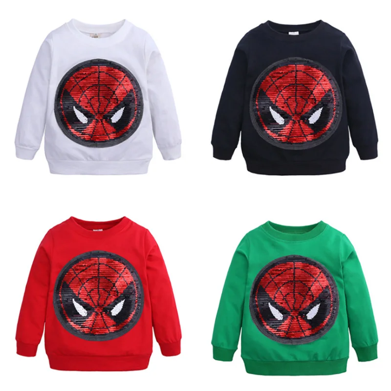 

BOTEZAI new fashion boy T-shirt cartoon casual cotton spiderman boy spring and autumn long-sleeved children's clothing