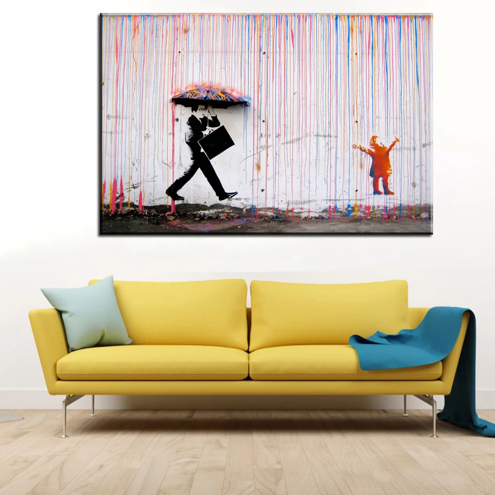 

xdr109 Graffiti Art Canvas Painting Rain Art Prints Poster Modern printed Oil Painting Pictures Unframed