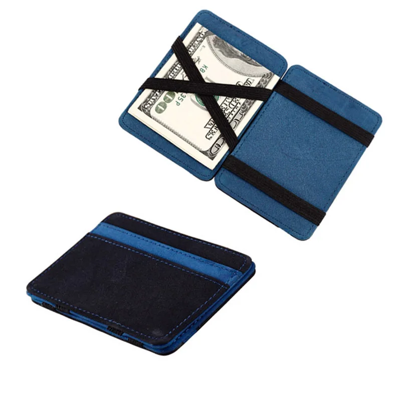 

Women Men Wallet Card Holder Mini Neutral Grind Magic Solid Color Bifold Artificial Leather Wallet Purse Pockets Carteira #Y