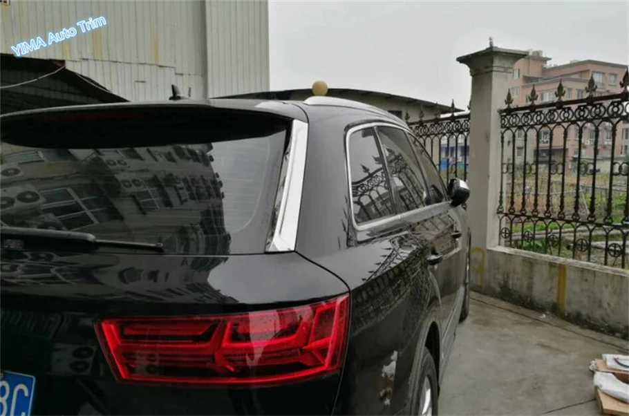 

Lapetus Auto Styling Rear Door Window Frame Cover Sequins Rear Wing Decoration Cover Trim Fit For Audi Q7 2016 2017 2018 2019