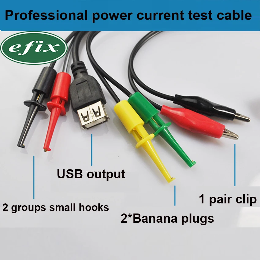 Efix Power Cable DC Power Supply Current with Data Cable Test Wire USB
