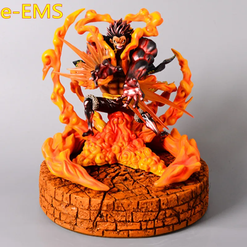 

ONE PIECE The Straw Hat Pirates Monkey D. Luffy Lion Rocket Artillery Plating Color Sculpture Action Figure Model Doll G2246