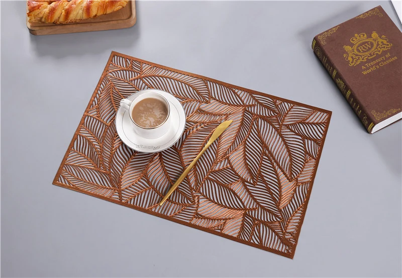 Высший сорт лист бронзирующий изоляционный коврик в скандинавском стиле декоративный полый Настольный коврик для ресторана