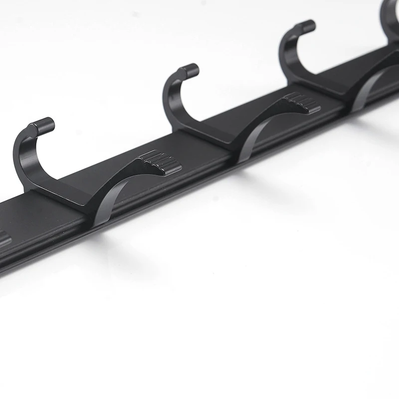 SRJ Aluminum White Black 5/6 Robe Hooks Modern Wall Mounted Bath Towel Hanger Bathroom Kitchen Towel Hanger Door Decor