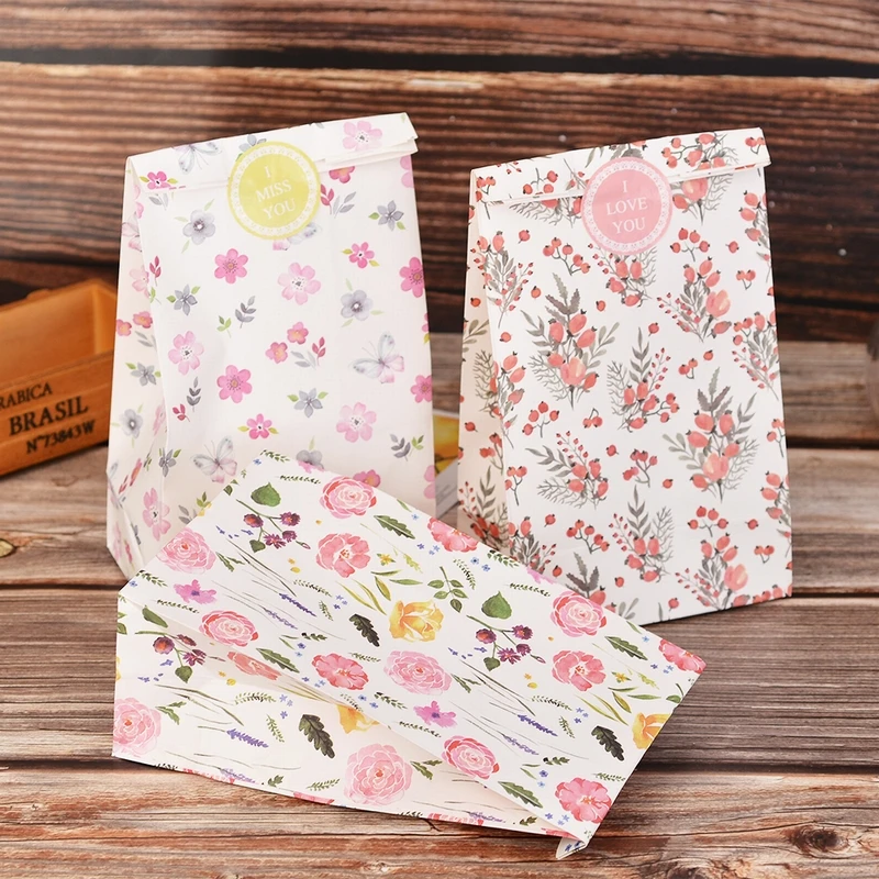 1 компл. подарок оберточный бумажный пакет маленький цветочный узор корейский Цветочный складной карман бумага для свадьбы украшения для праздника