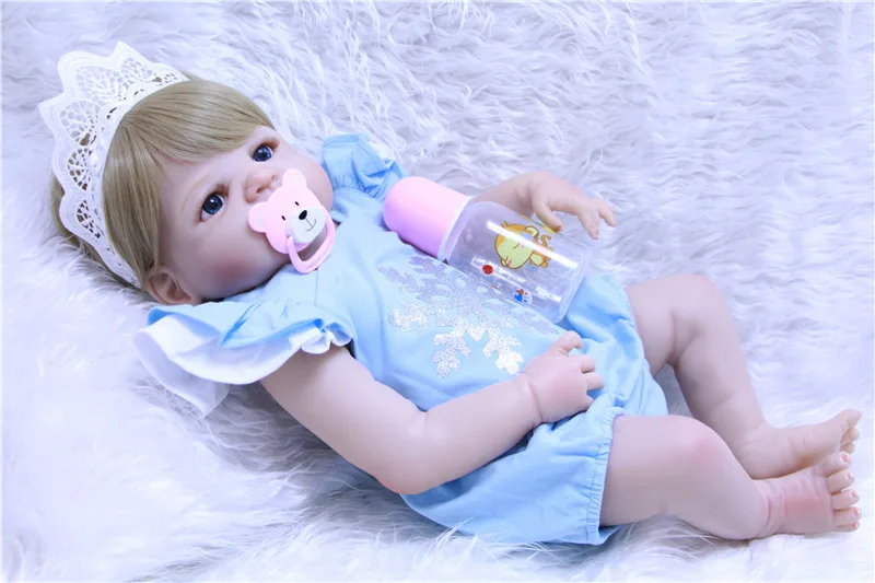 55 см полный Средства ухода за кожей силикона Reborn Baby Doll Игрушечные лошадки реалистичные детские-Reborn принцессы куклы детского дня рождения