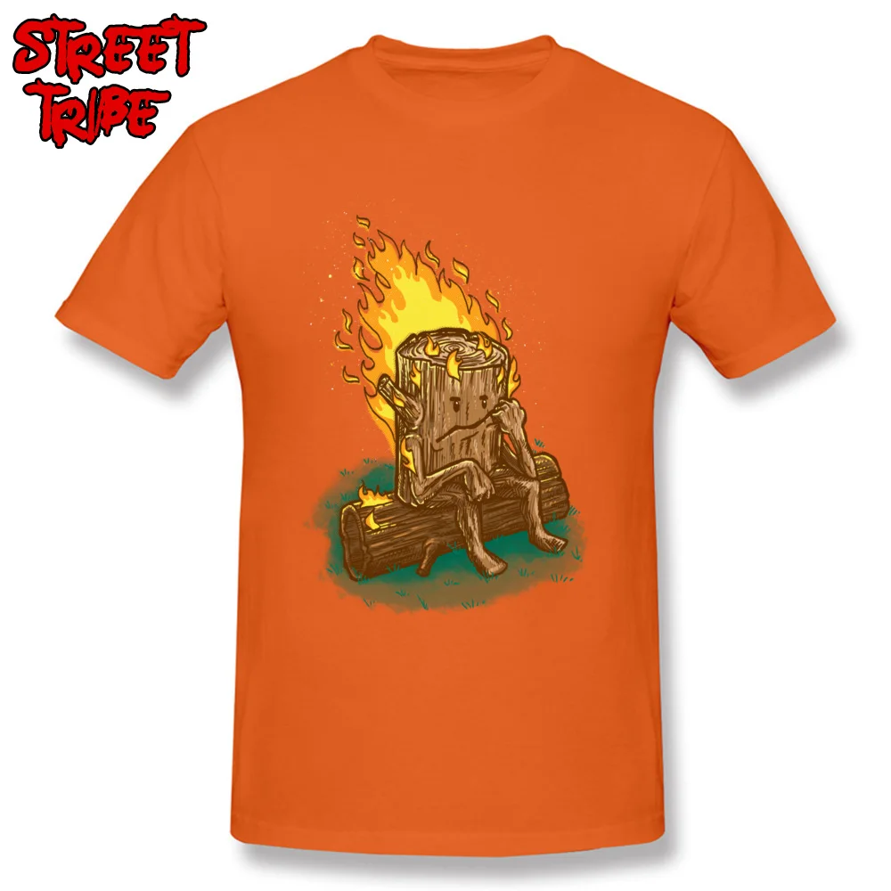 Bad Day Log Gift Thanksgiving Day Pure Cotton Crew Neck Mens Tops Shirts Casual Tops Shirt 2018 Hot Sale Short Sleeve T Shirt Bad Day Log orange