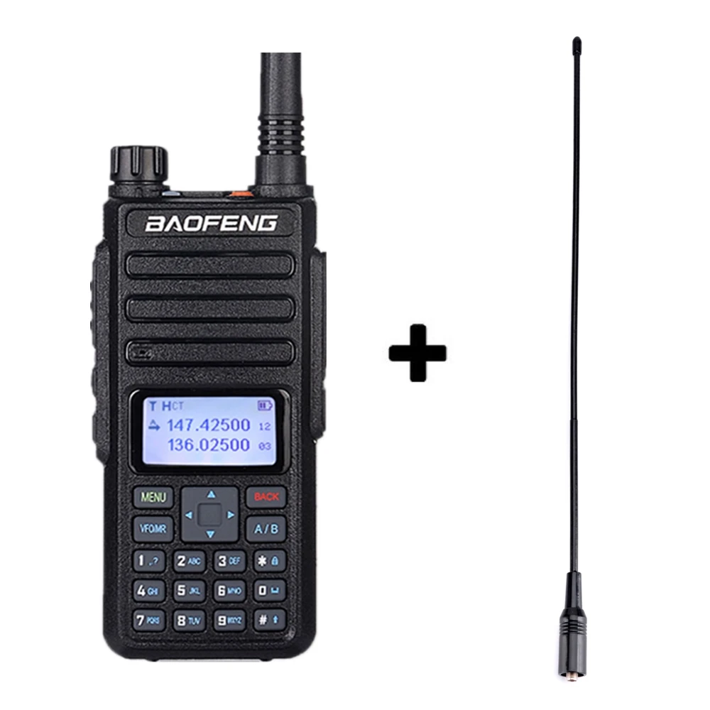 Add 1 long antenna Baofeng DM-1801 иди и болтай Walkie Talkie “иди и 10 км Dual Time slot аналоговый DMR радио радиостанцией Профессиональный Dual Band DM 1801 радио Comunicador - Цвет: Add 1 long antenna