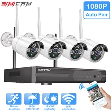 Беспроводная система видеонаблюдения 1080 P жесткий диск видео 2MP 4CH NVR IP IR-CUT наружная камера видеонаблюдения ip-система безопасности комплект видеонаблюдения