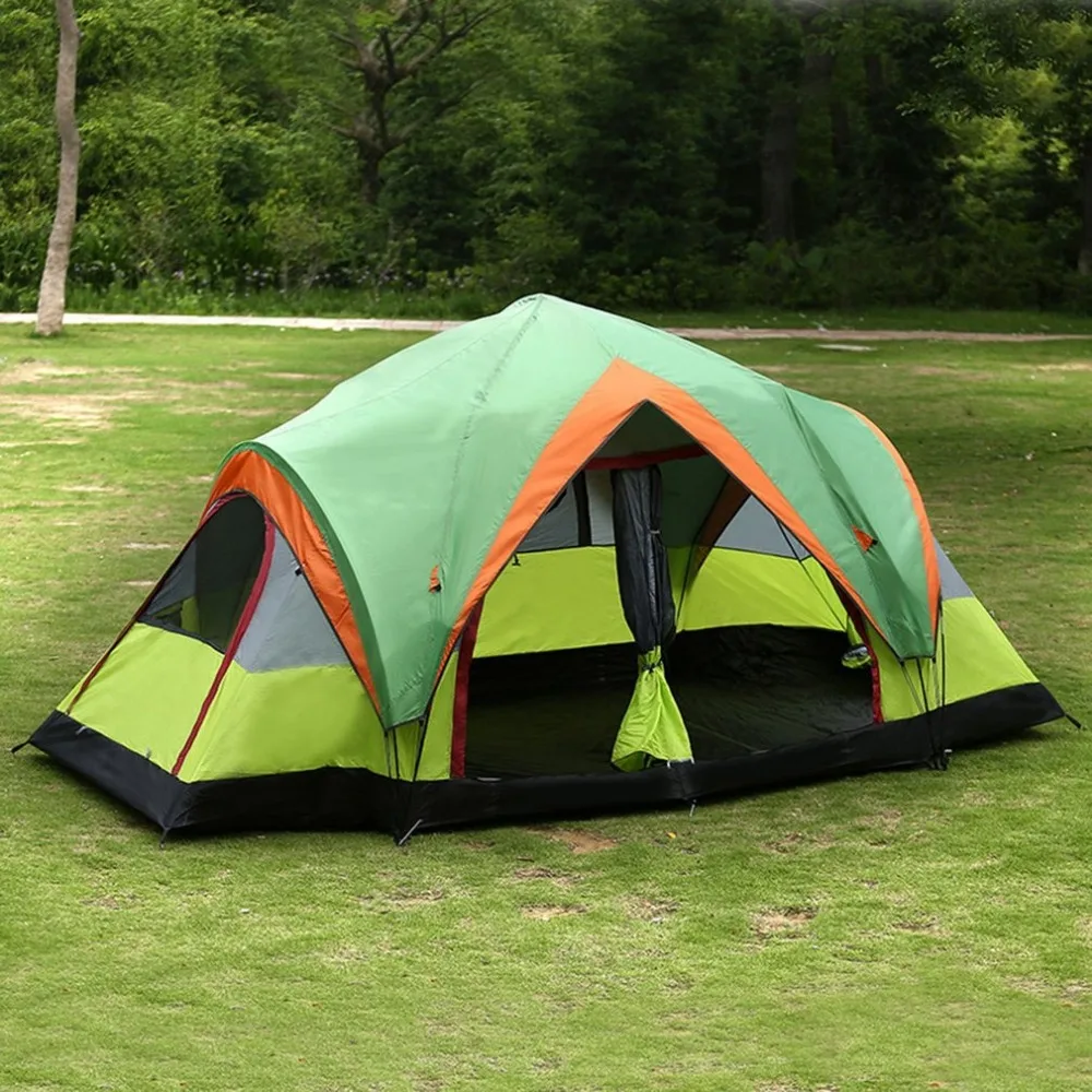 

Alocs 5-8 Persons Outdoor beach Picnic Camping Tent with 2-Rooms Automatic Pop-up Quick Open Double-Layers Tent large space