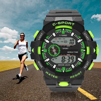 

C-SPORT Fashion Luxury Men Watch Analog Digital Military Sport LED Waterproof Mens Clock Wrist Watch New dijital kol saati