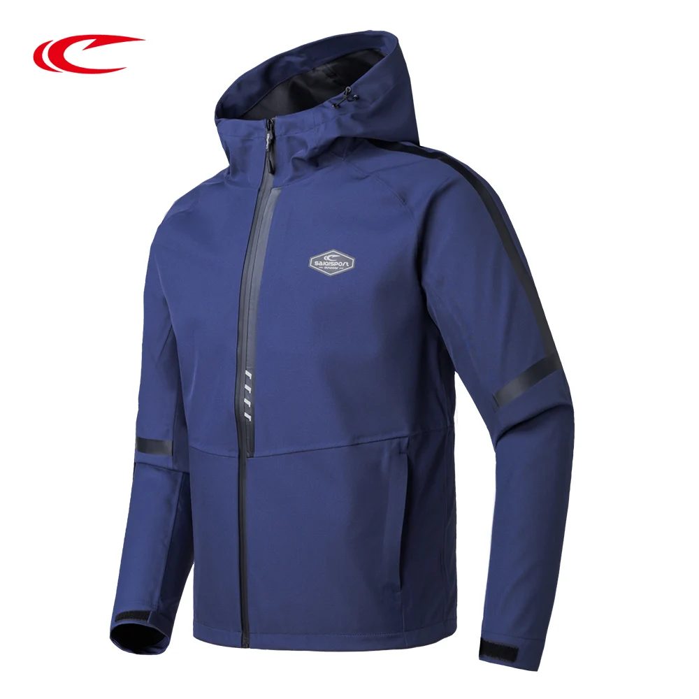 

SAIQI Outdoor Men HikingTrainning Jacket Windproof Long Sleeved Hooded Male Spring Autumn Thin Running Outwear 218545