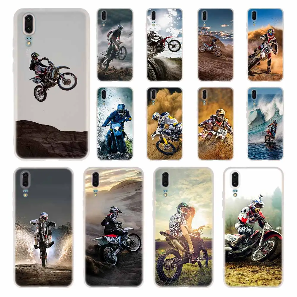 

MLLSE Motocross cross dirt bikes Case Silicone Soft TPU Cover For Huawei P30 P20 Pro P10 P9 P8 Plus Lite 2019 Cases